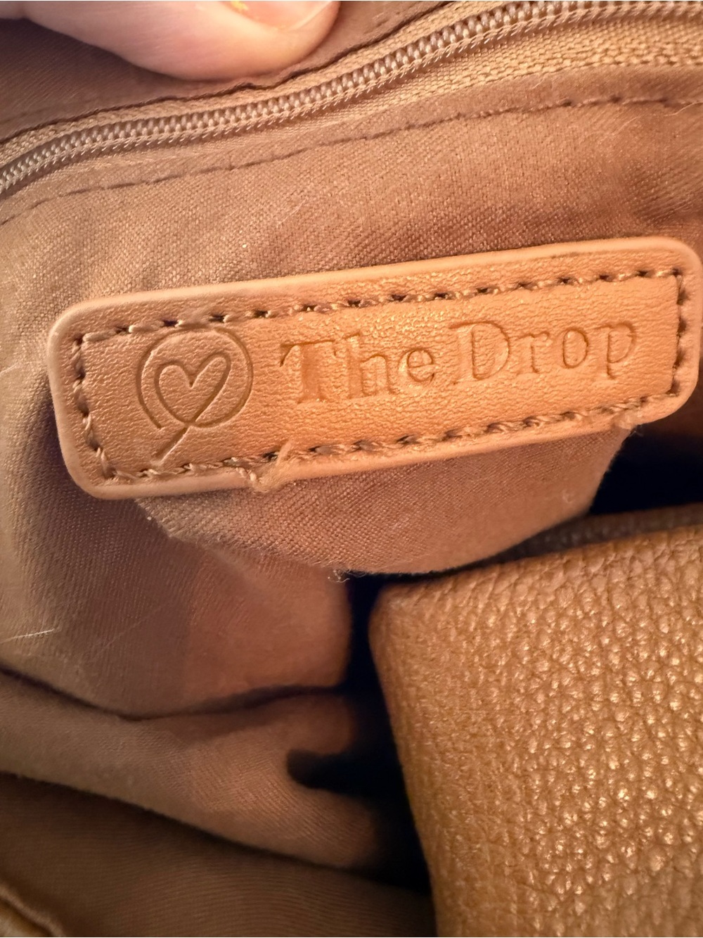 The Drop Stylish Knot-Handle  Viscose Hand Bag - Cognac Brown Perfect for Fall - Picture 3 of 8